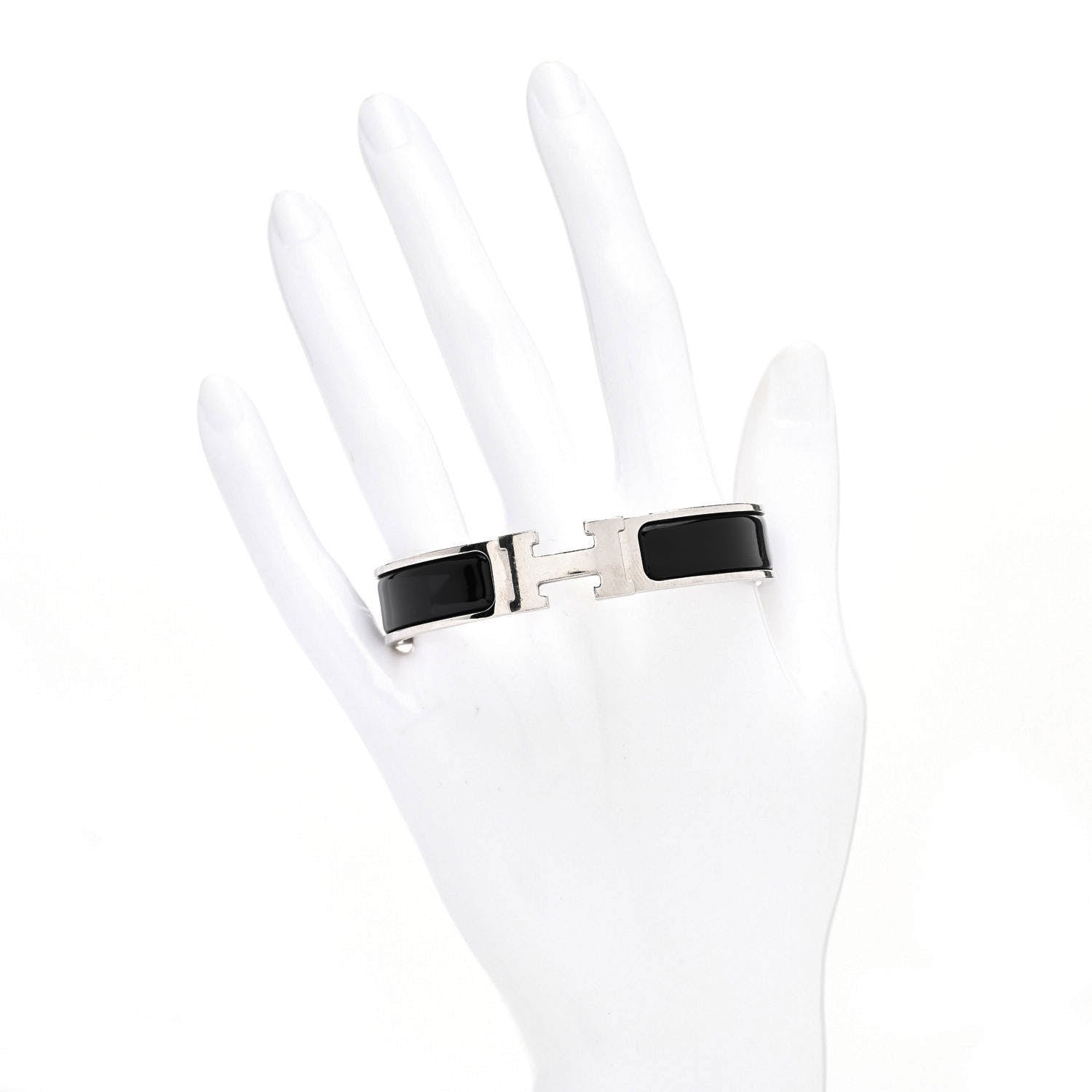 Hermes Enamel Narrow Clic Clac H Bracelet PM Black 2 of 5
