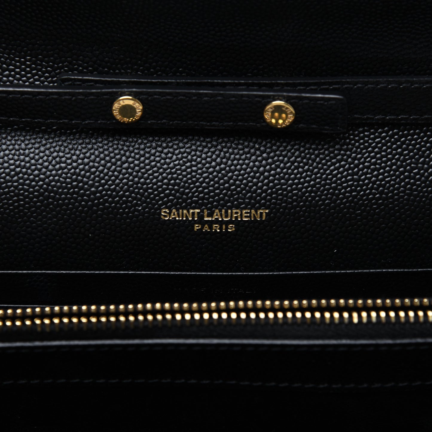 Grain De Poudre Matelasse Chevron Monogram Chain Wallet Black