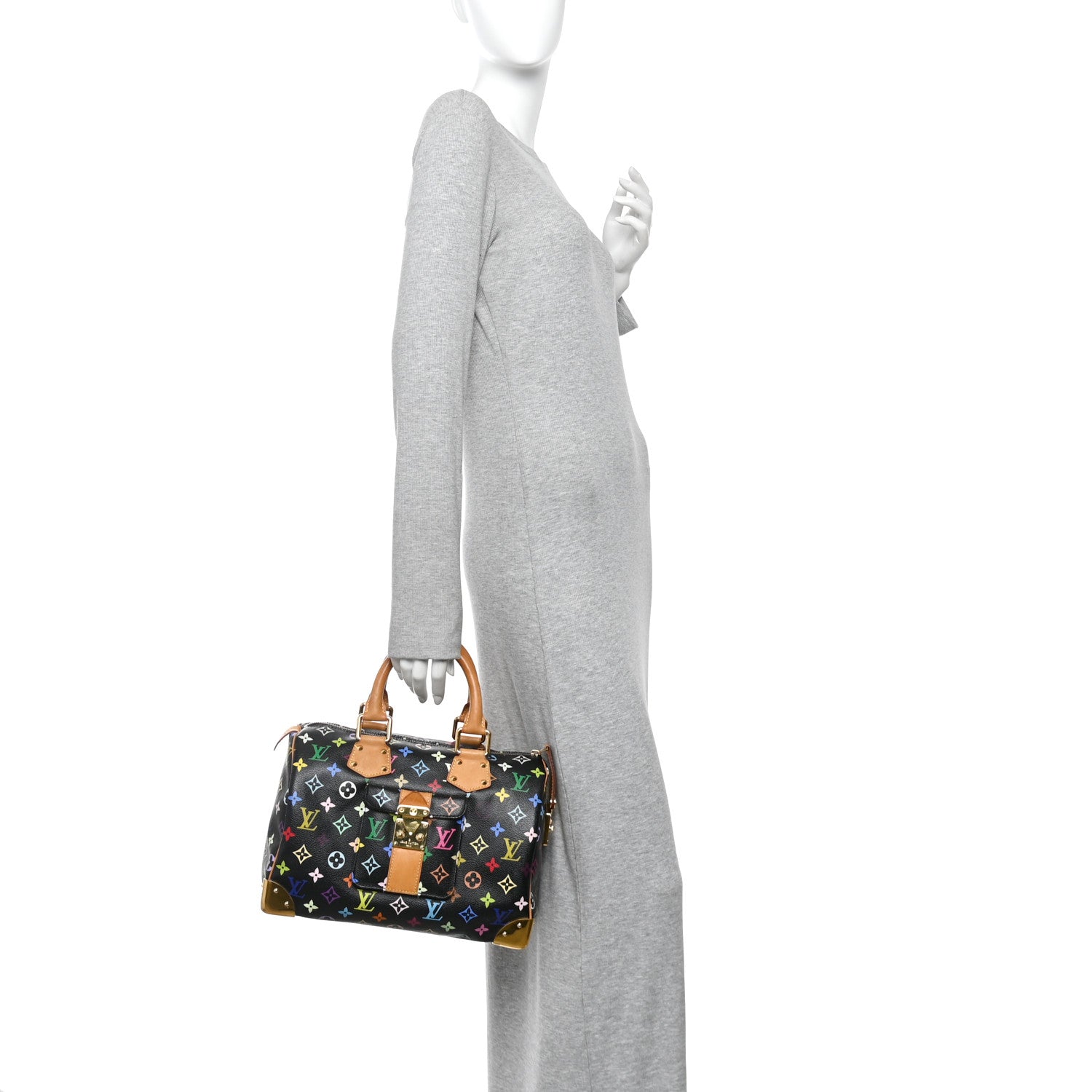 Louis Vuitton Monogram Multicolor Speedy 30 Black 2 of 9