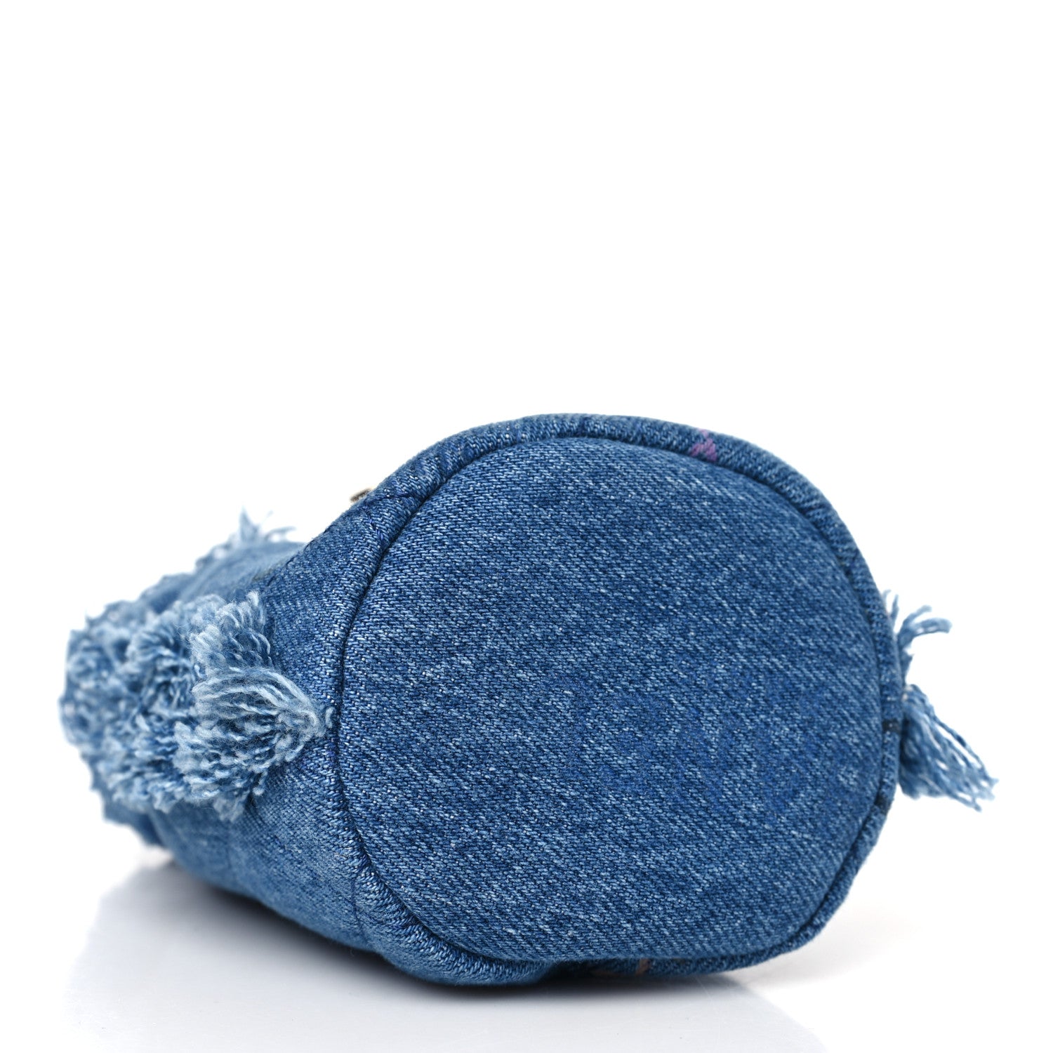 Chanel Denim Quilted Mood Mini Bucket With Chain Blue Multicolor 4 of 10