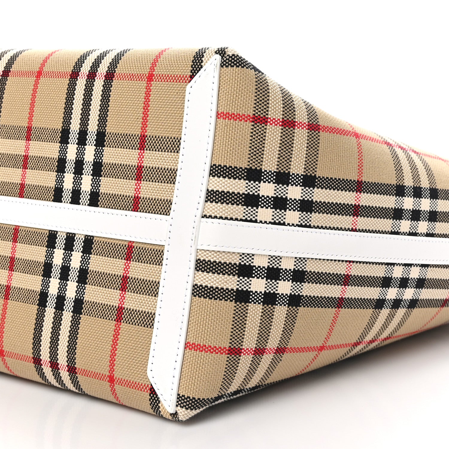 Burberry Cotton Vintage Check Medium London Tote Bag White 11 of 11