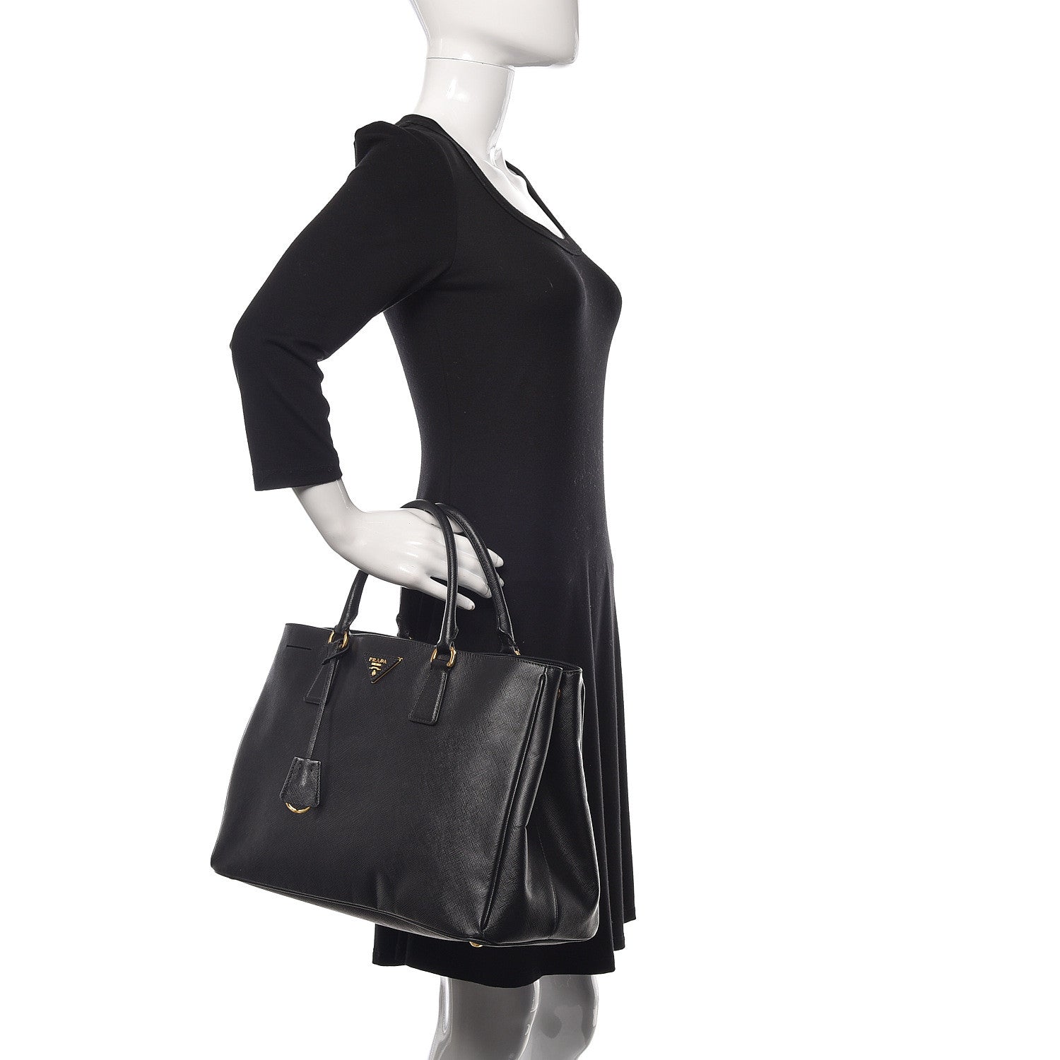 Prada Saffiano Large Galleria Double Zip Tote Black 2 of 10