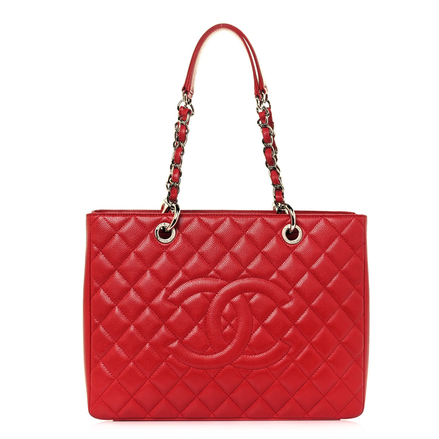 Caviar Quilted Grand Shopping Tote GST Red
