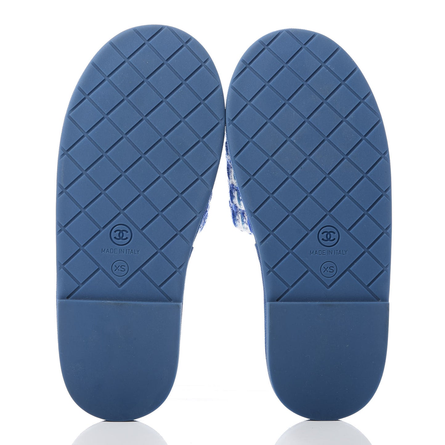 Tweed CC Flat Mules XS Blue