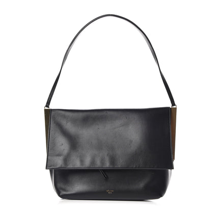 Celine Lambskin Flap Clasp Shoulder Bag Black 1 of 14