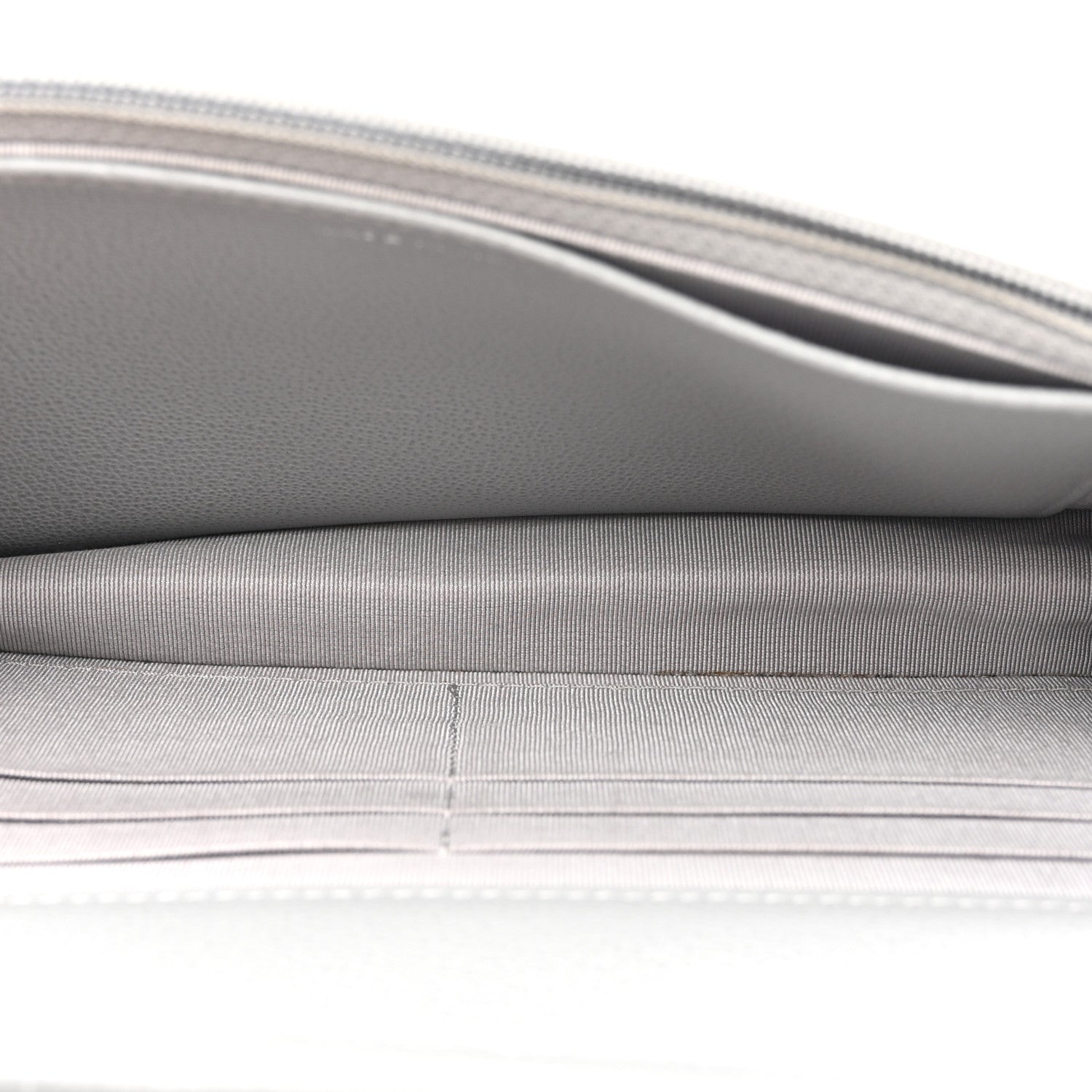 Chanel Grained Calfskin Quilted CC Box Wallet On Chain WOC Grey 4 of 16