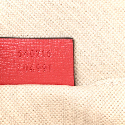 Gucci Straw Azalea Calfskin Woven Mini Horsebit 1955 Top Handle Bag Coral Wave Black 7 of 10