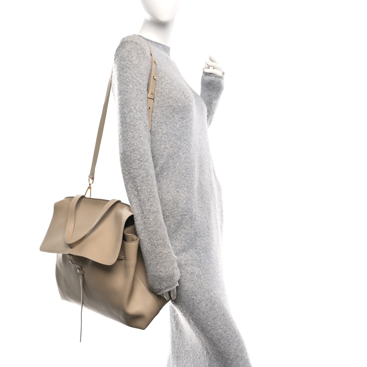 Mansur Gavriel Calfskin Soft Large Lady Bag Macchiato 2 of 12