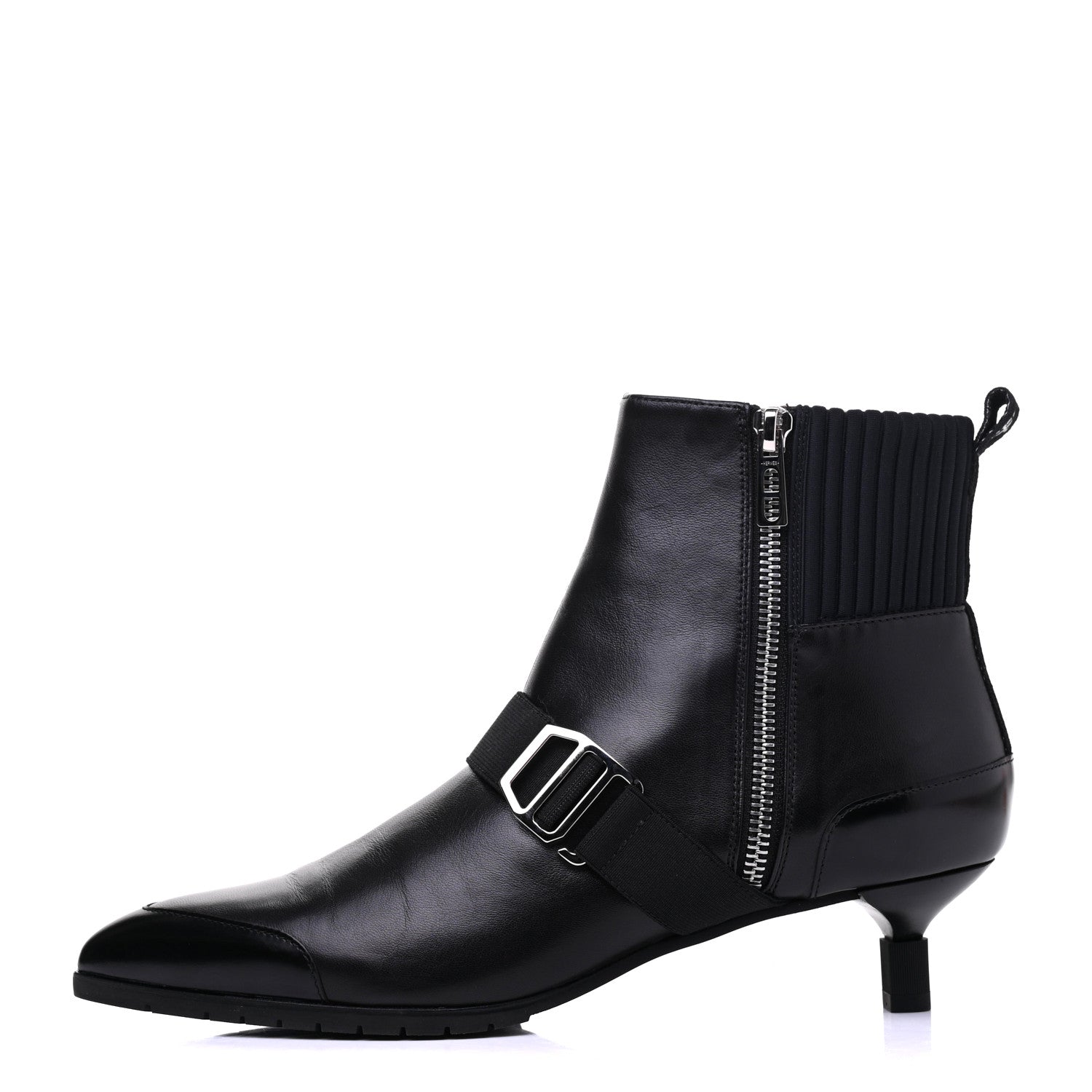 Hermes Tuscan Calfskin Technical Canvas Shocky Ankle Boots 38 Black 1 of 10