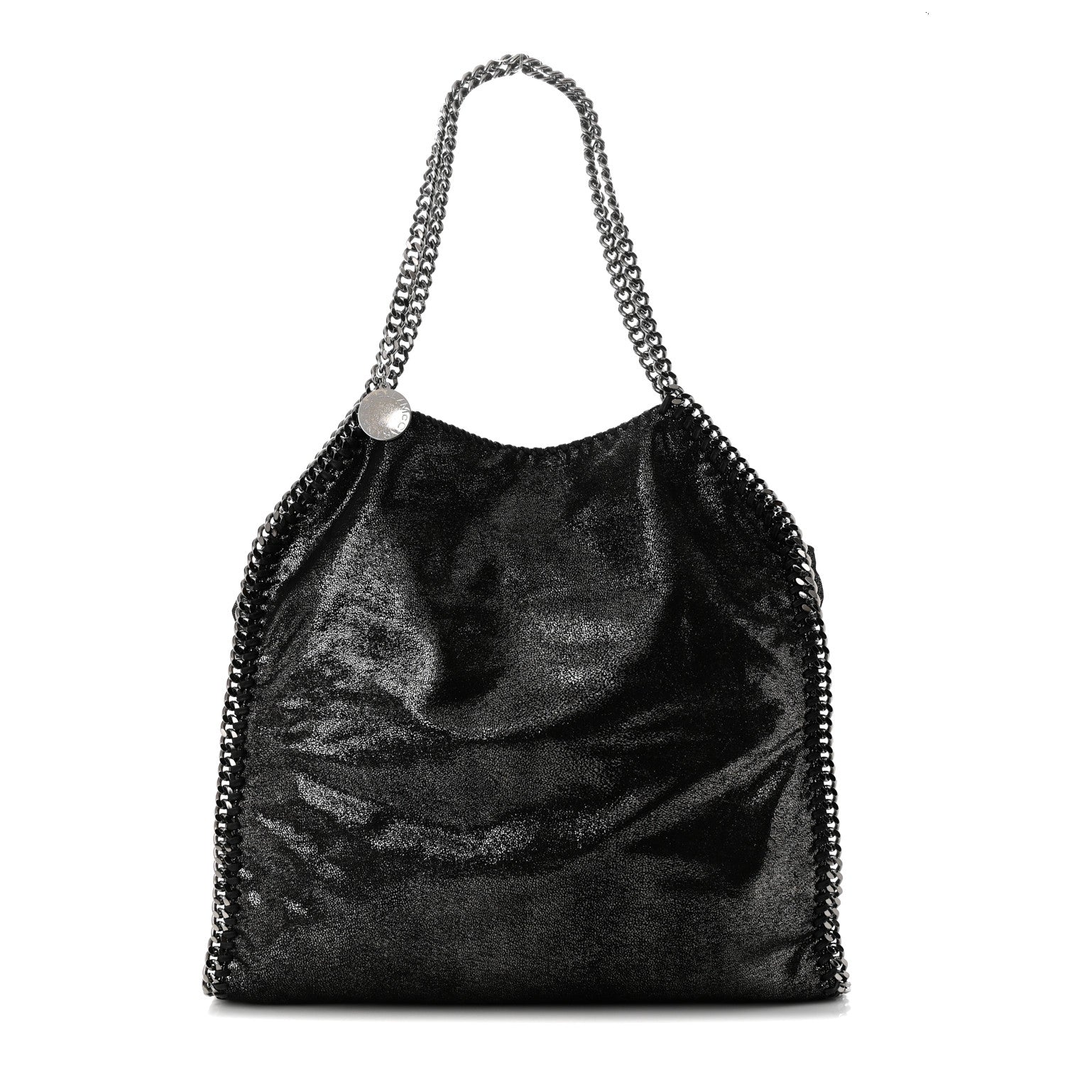 Stella McCartney Metallic Shaggy Deer Big Falabella Tote Black 3 of 12