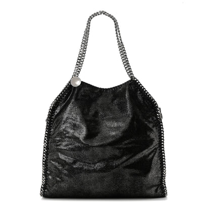 Stella McCartney Metallic Shaggy Deer Big Falabella Tote Black 3 of 12