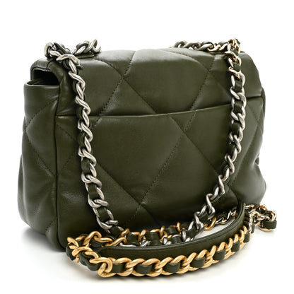 Chanel Lambskin Quilted Medium Chanel 19 Flap Khaki 3 of 10