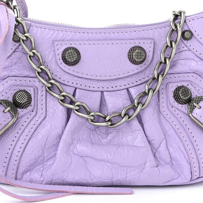 Balenciaga Agneau Arena Le Cagole Mini Purse With Chain Lilac 9 of 11