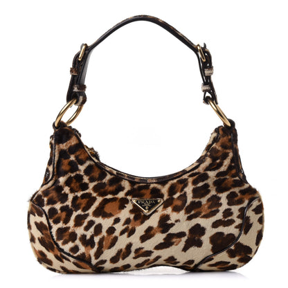 Prada Cavallino Leopard Print Shoulder Bag Avorio 1 of 4