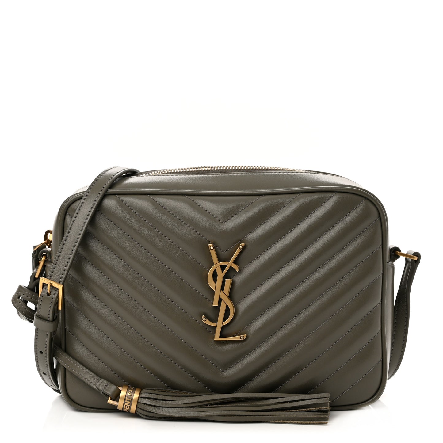 Calfskin Matelasse Monogram Lou Camera Bag Military Olive