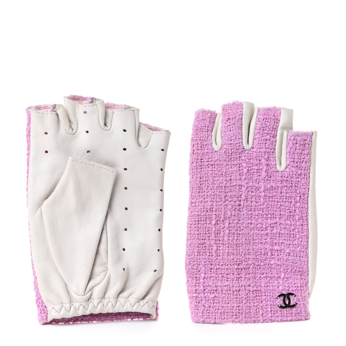 Tweed CC Fingerless Gloves 6.5 Purple
