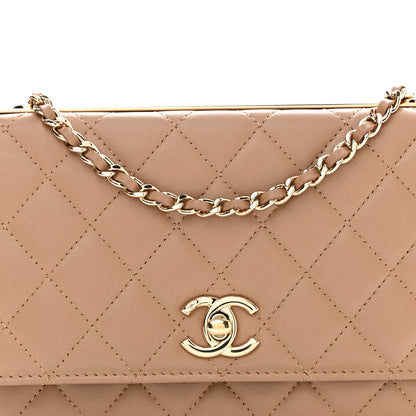 Chanel Lambskin Quilted Trendy CC Wallet On Chain WOC Beige 9 of 12
