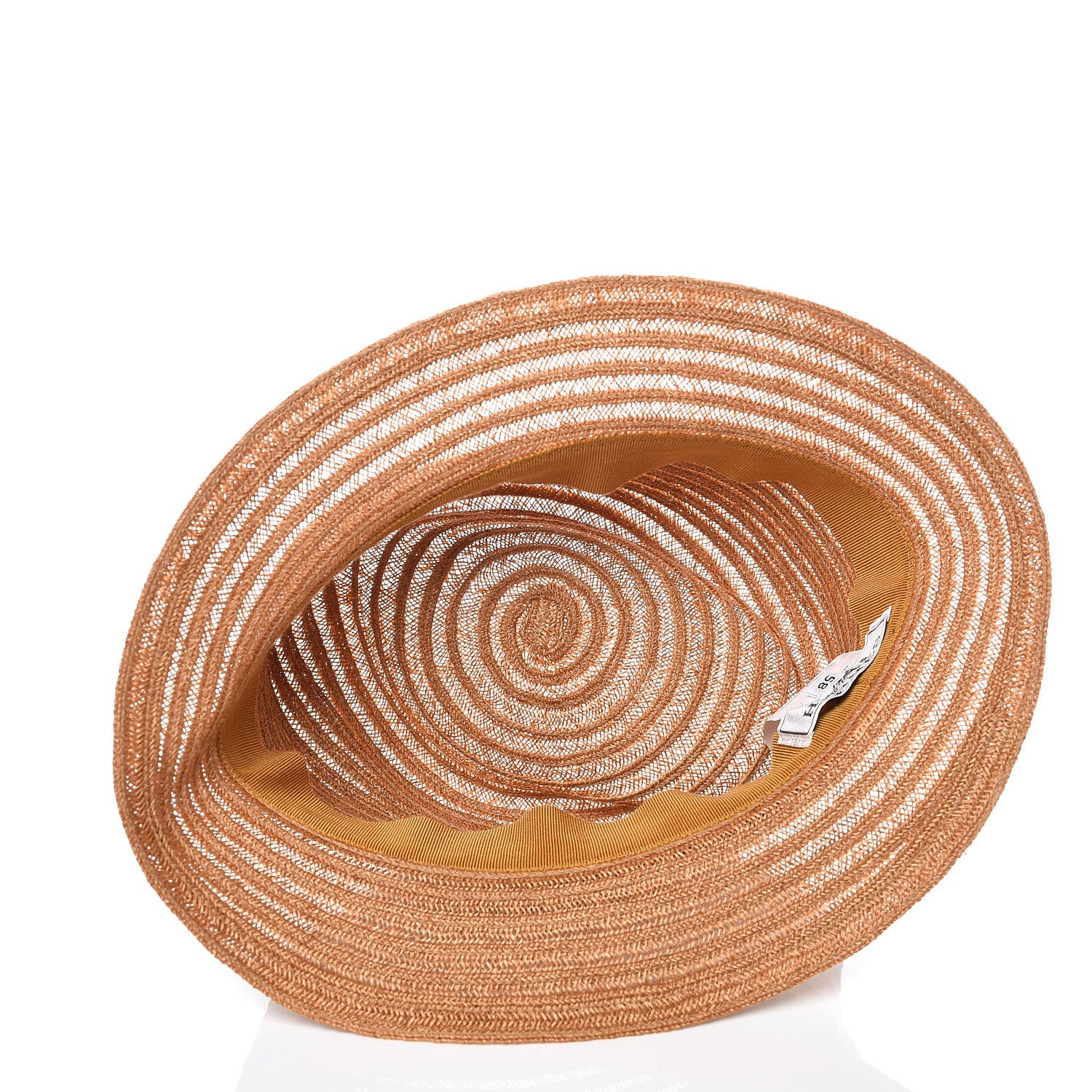 Hermes Straw Grosgrain Hat 58 4 of 6