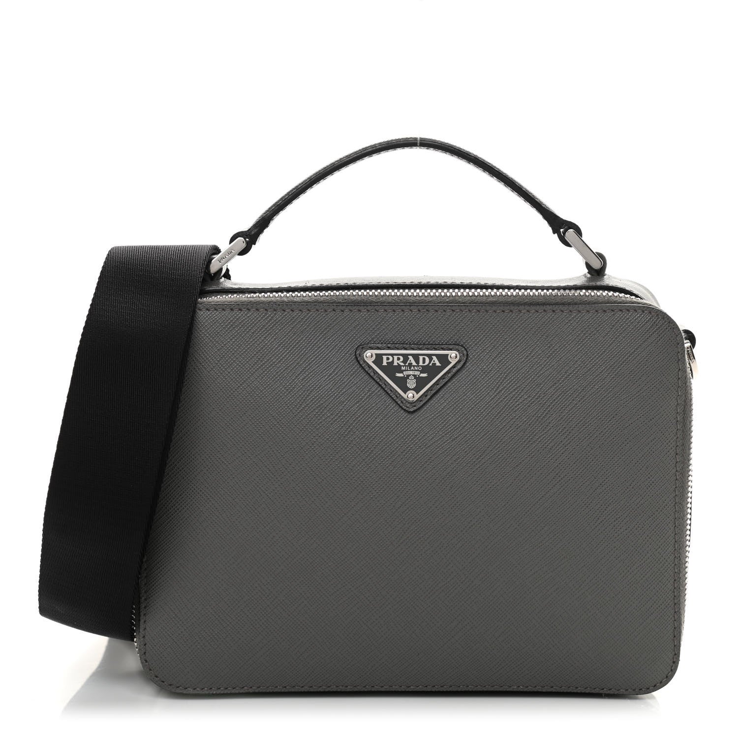 Prada Saffiano Travel Medium Brique Crossbody Bag Marmo 1 of 12