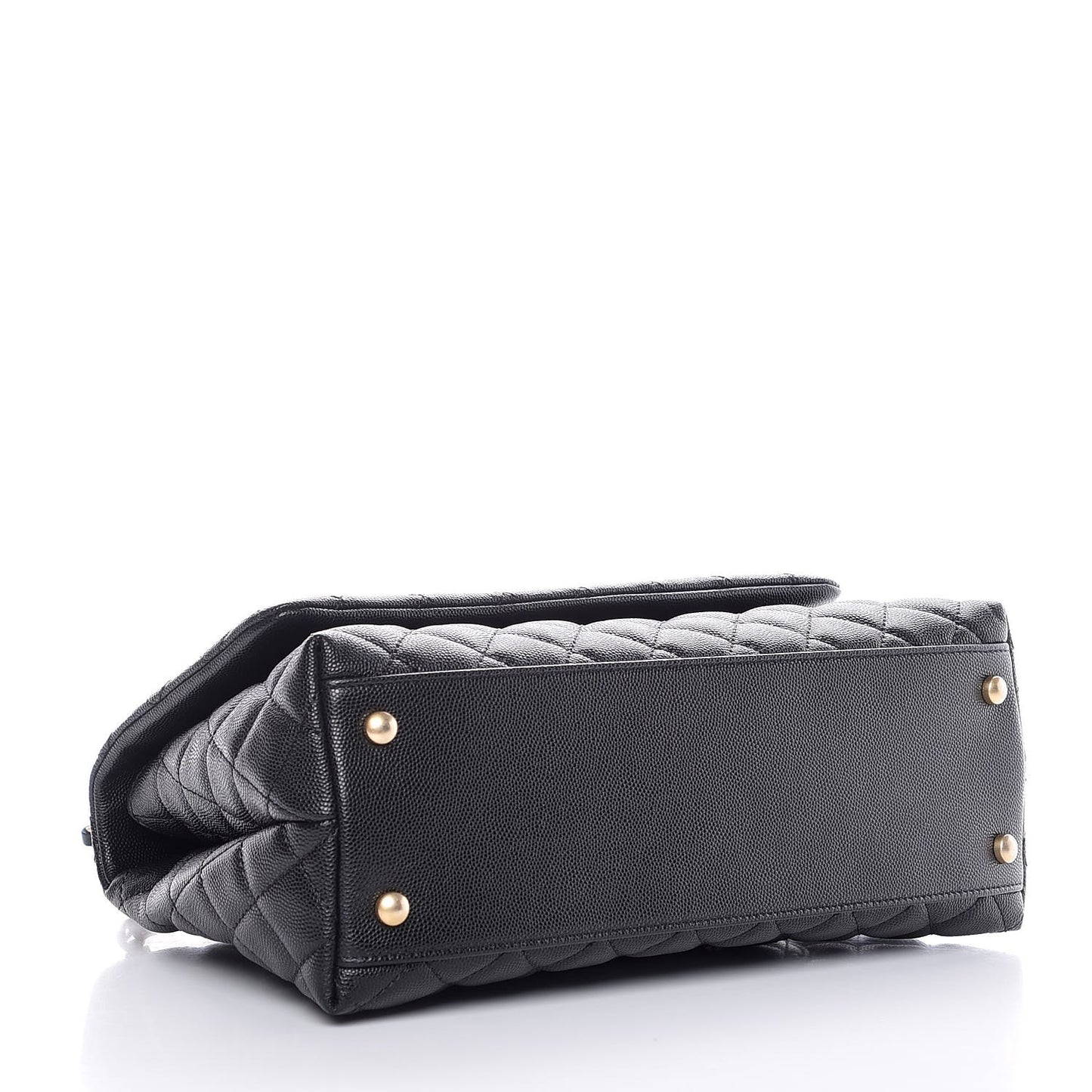 Caviar Quilted Small Coco Handle Flap Black