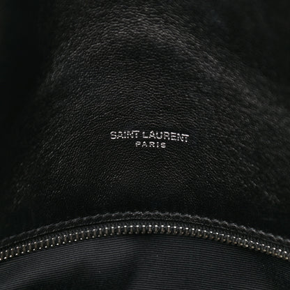 Saint Laurent Lambskin Quilted Medium Loulou Puffer Monogram Chain Satchel Black 6 of 10