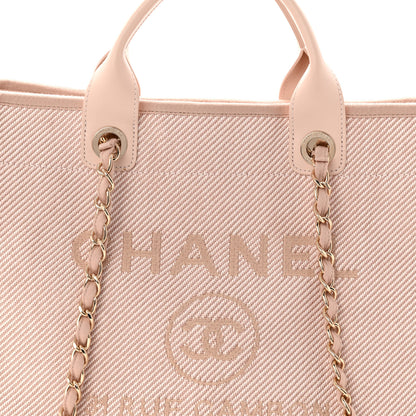 Chanel Mixed Fibers Calfskin Medium Deauville Tote Beige 8 of 10