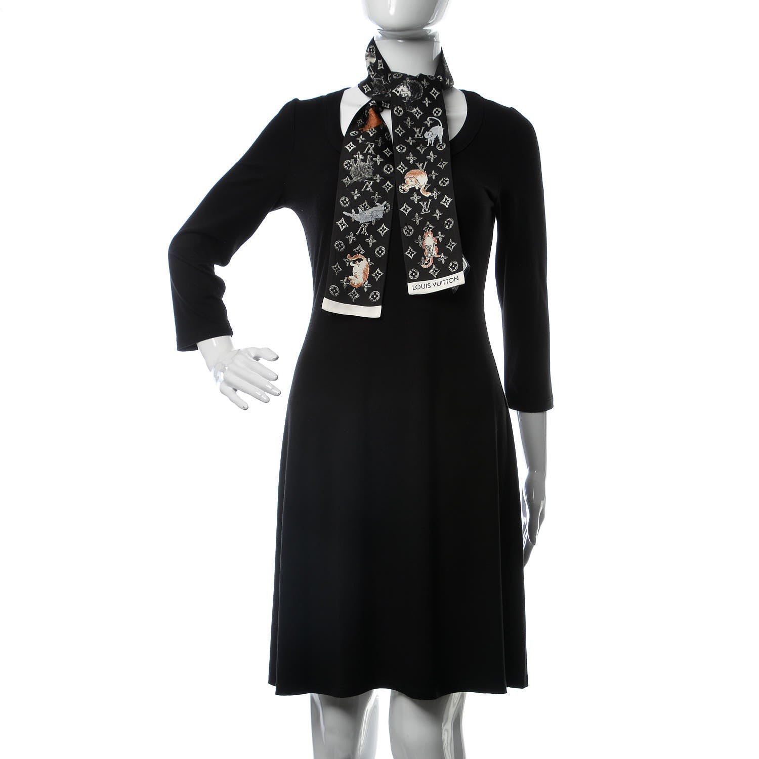 Louis Vuitton Silk Catogram Classic Bandeau Black 2 of 5