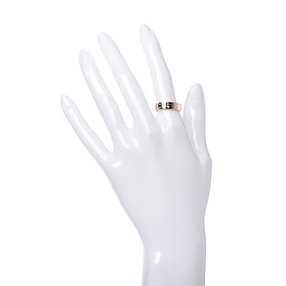 Hermes 18K Rose Gold Diamond PM Kelly Ring 53 6.25 2 of 5