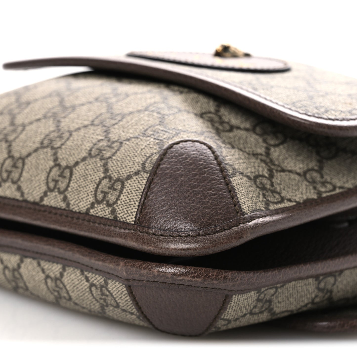 GG Supreme Monogram Web Small Neo Vintage Double Flap Messenger Bag Beige New Acero
