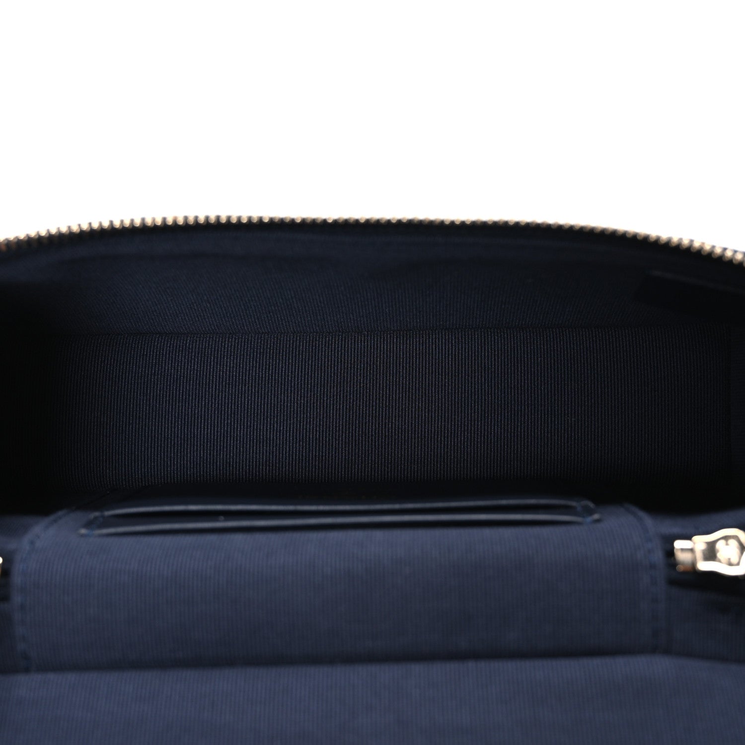 Chanel Denim Quilted Top Handle Slim Vanity Case With Chain Dark Blue Orange 5 of 11