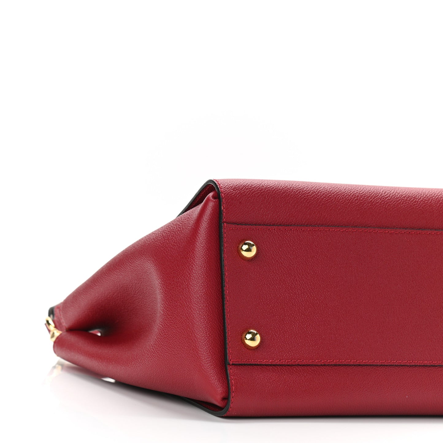 Soft Grain Calfskin Medium Buckle Tote Parade Red