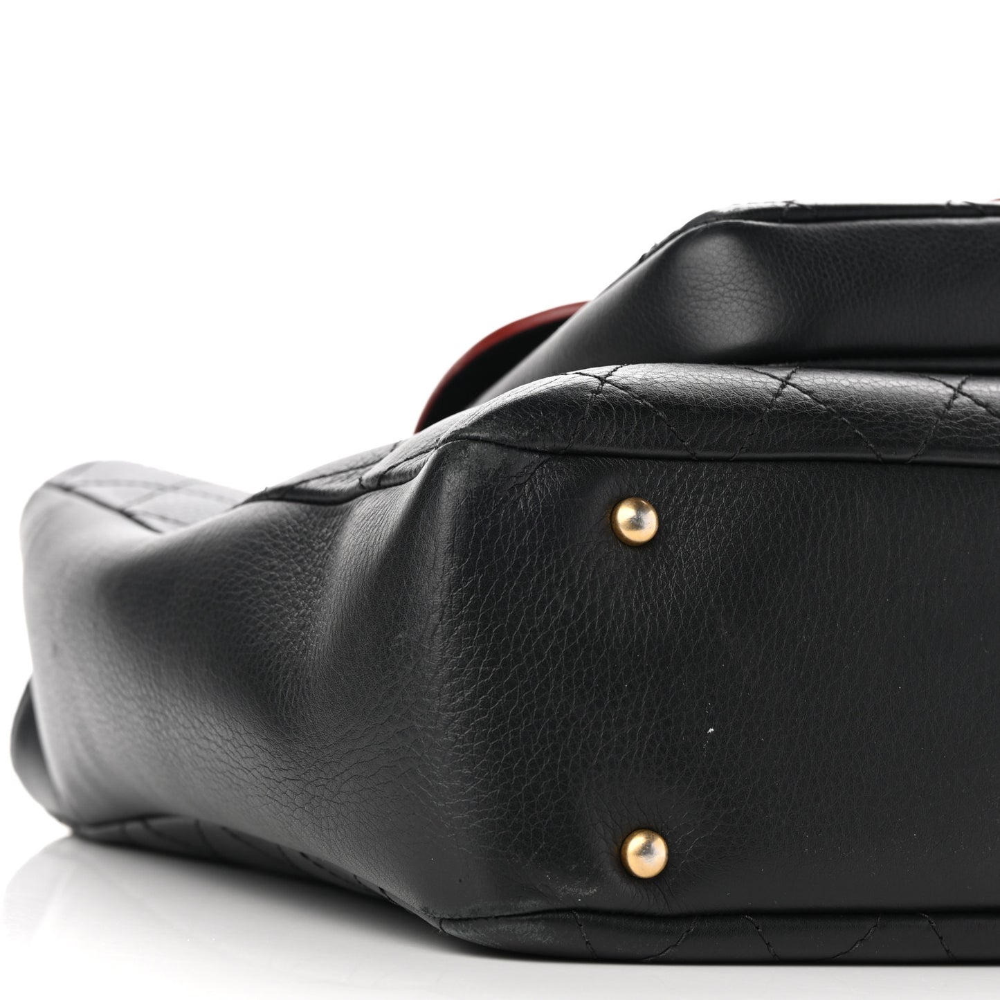 Calfskin Stitched Archi Chic Large Tote Black