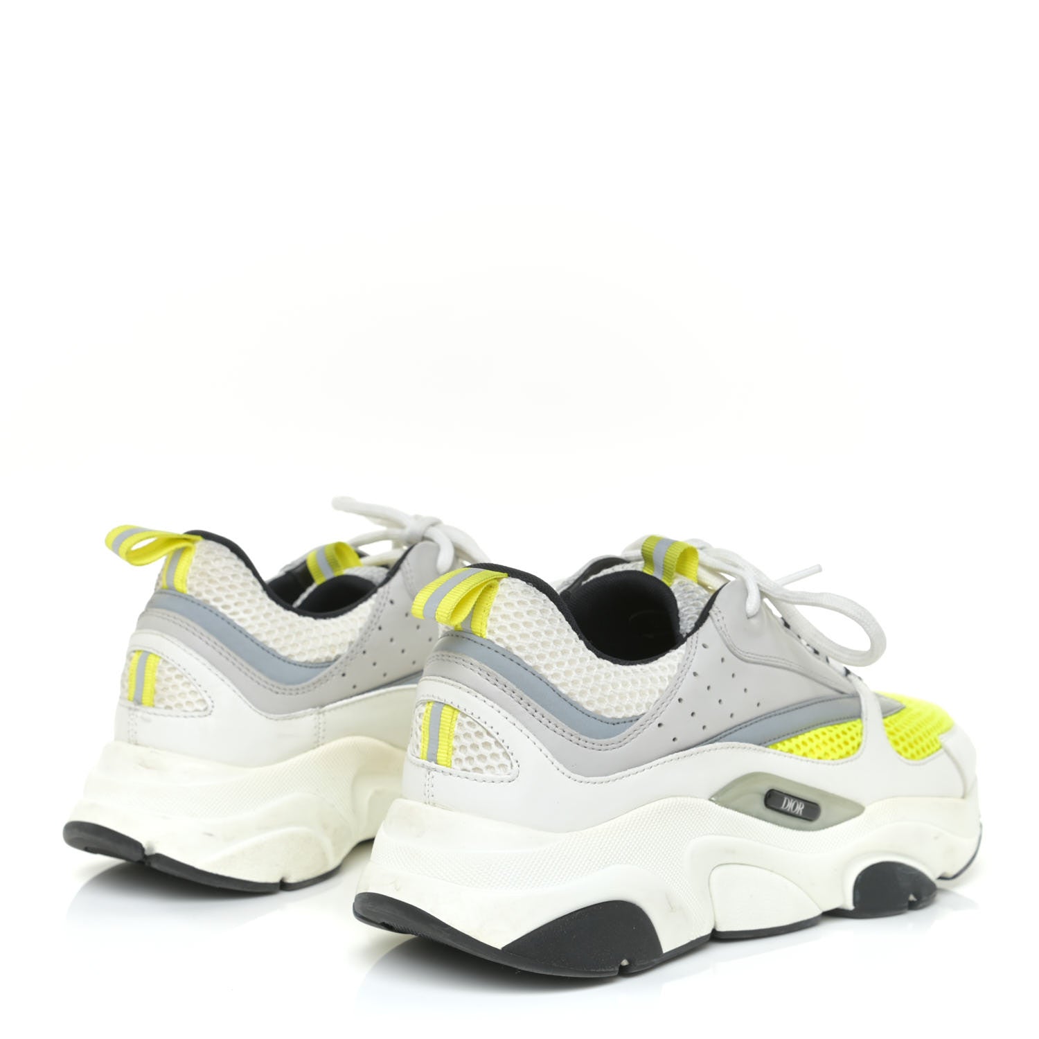Christian Dior Technical Mesh Calfskin Mens B22 Sneakers 43 White Yellow 4 of 18