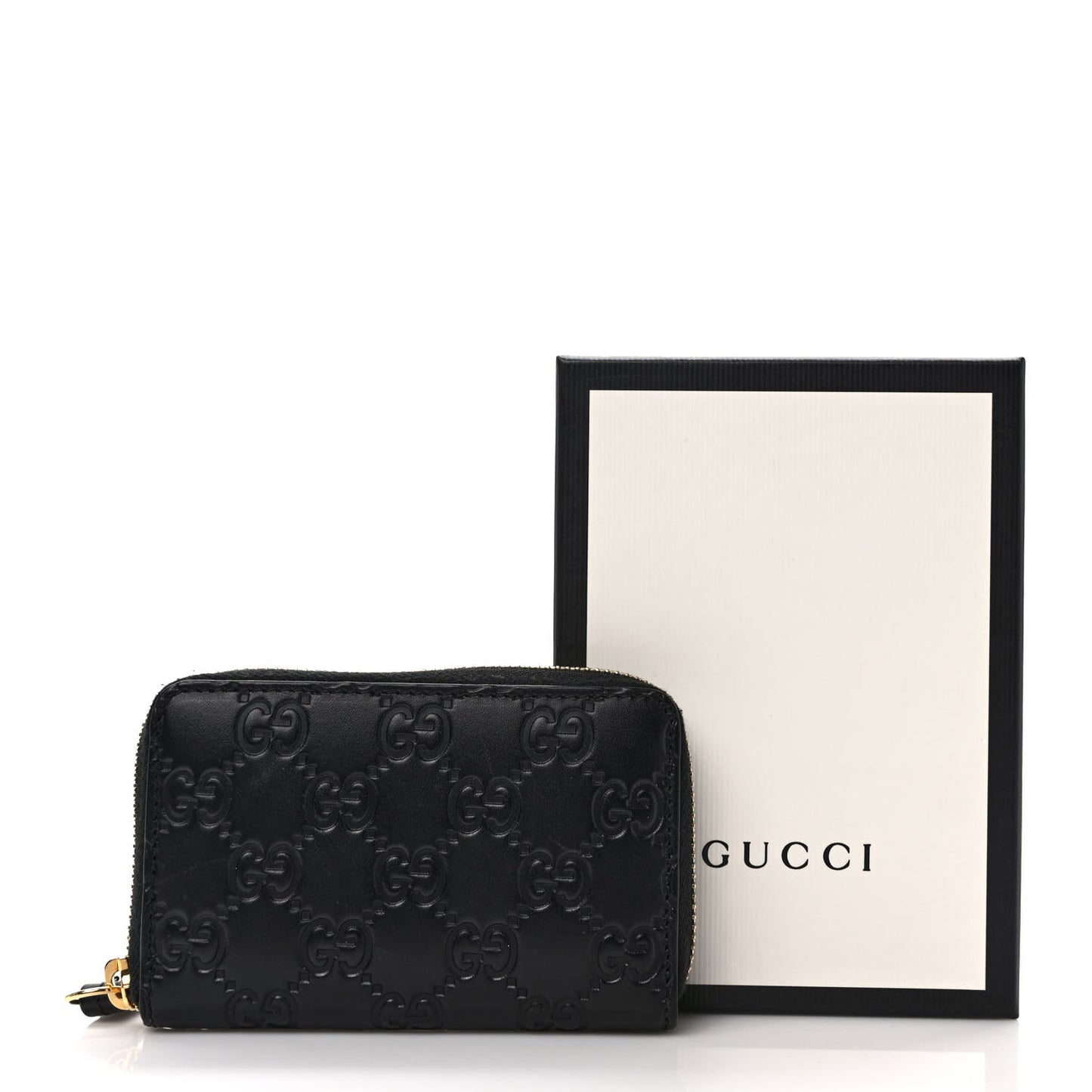 Guccissima Zip Around Card Case Black