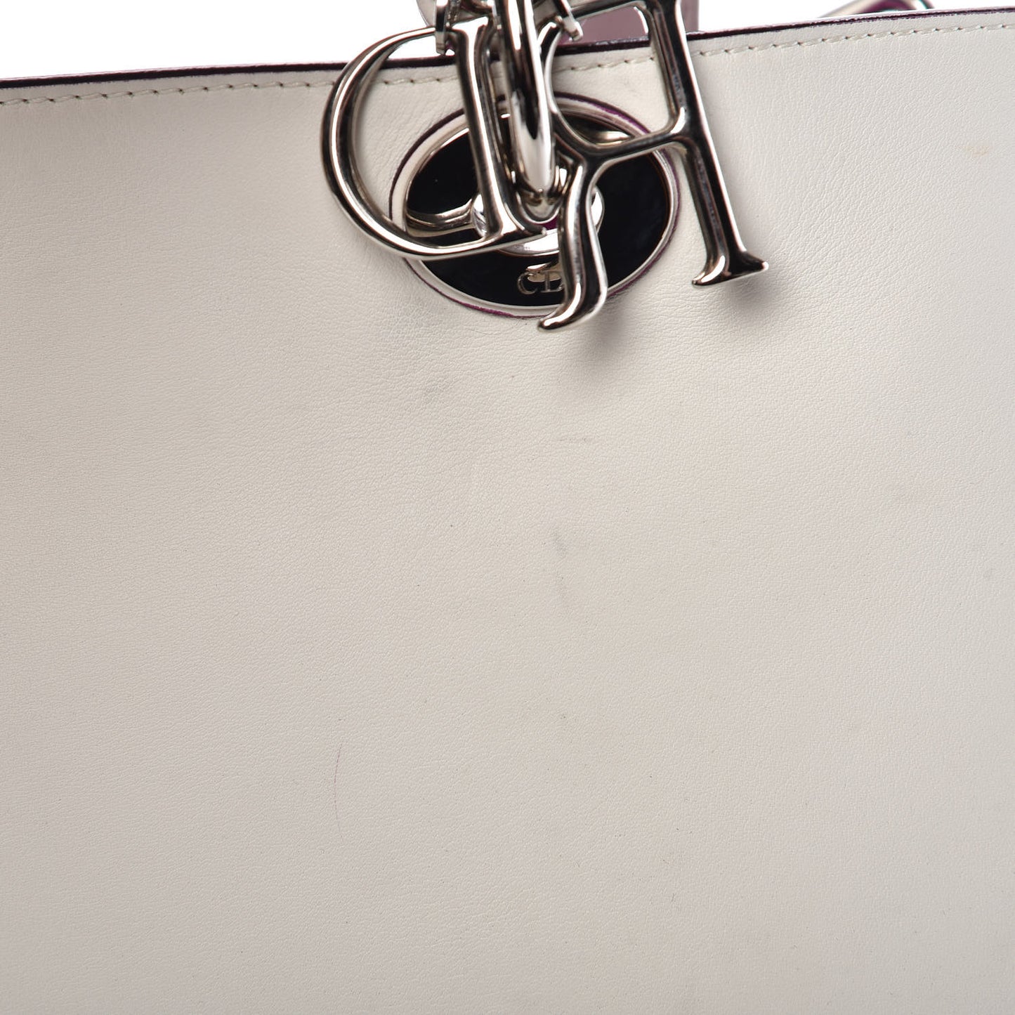 Smooth Calfskin Large Diorissimo Tote White