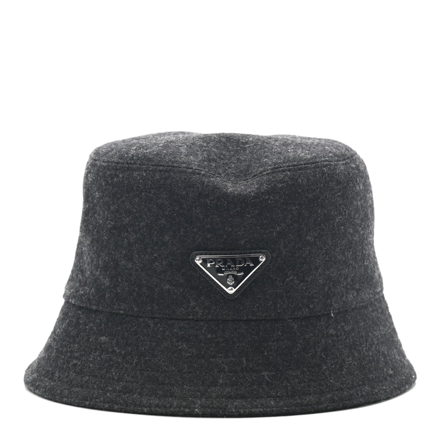 Authentic Loden Wool Metal Triangle Logo Bucket Hat L Anthracite