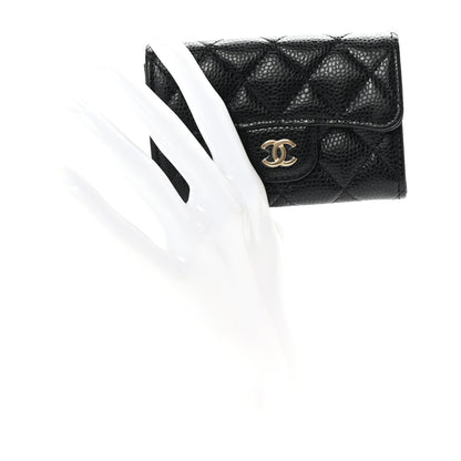 Chanel Caviar Quilted Flap Card Holder Wallet Black 2 of 9
