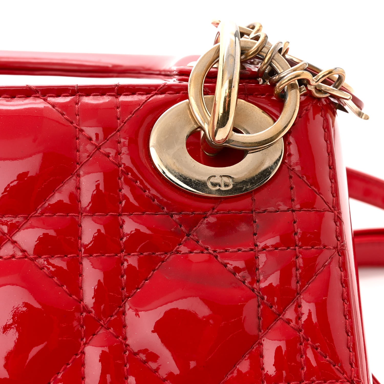Christian Dior Patent Cannage Mini Lady Dior Red 11 of 11