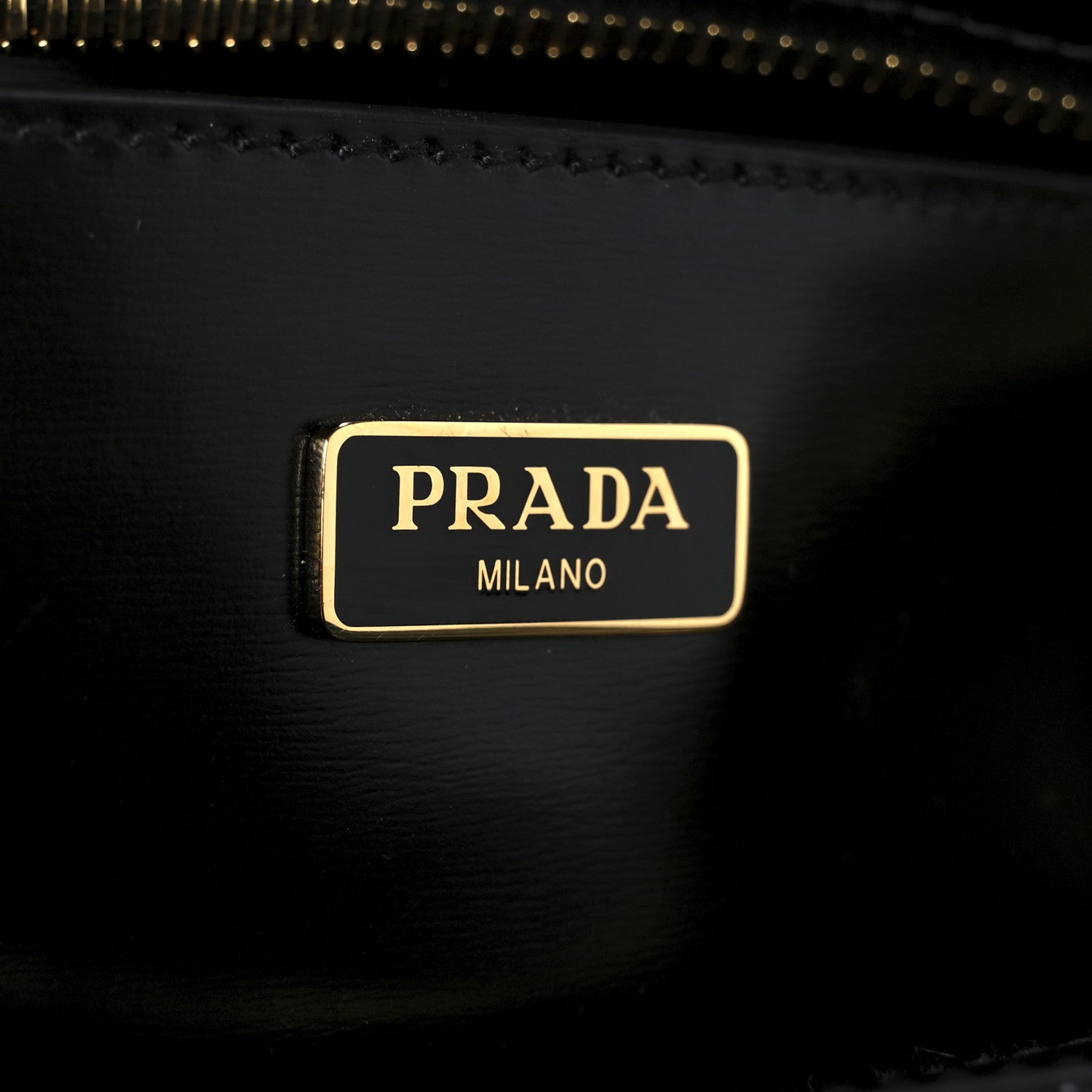 Prada Brushed Calfskin Mini Zippered Crossbody Tote Black 6 of 9