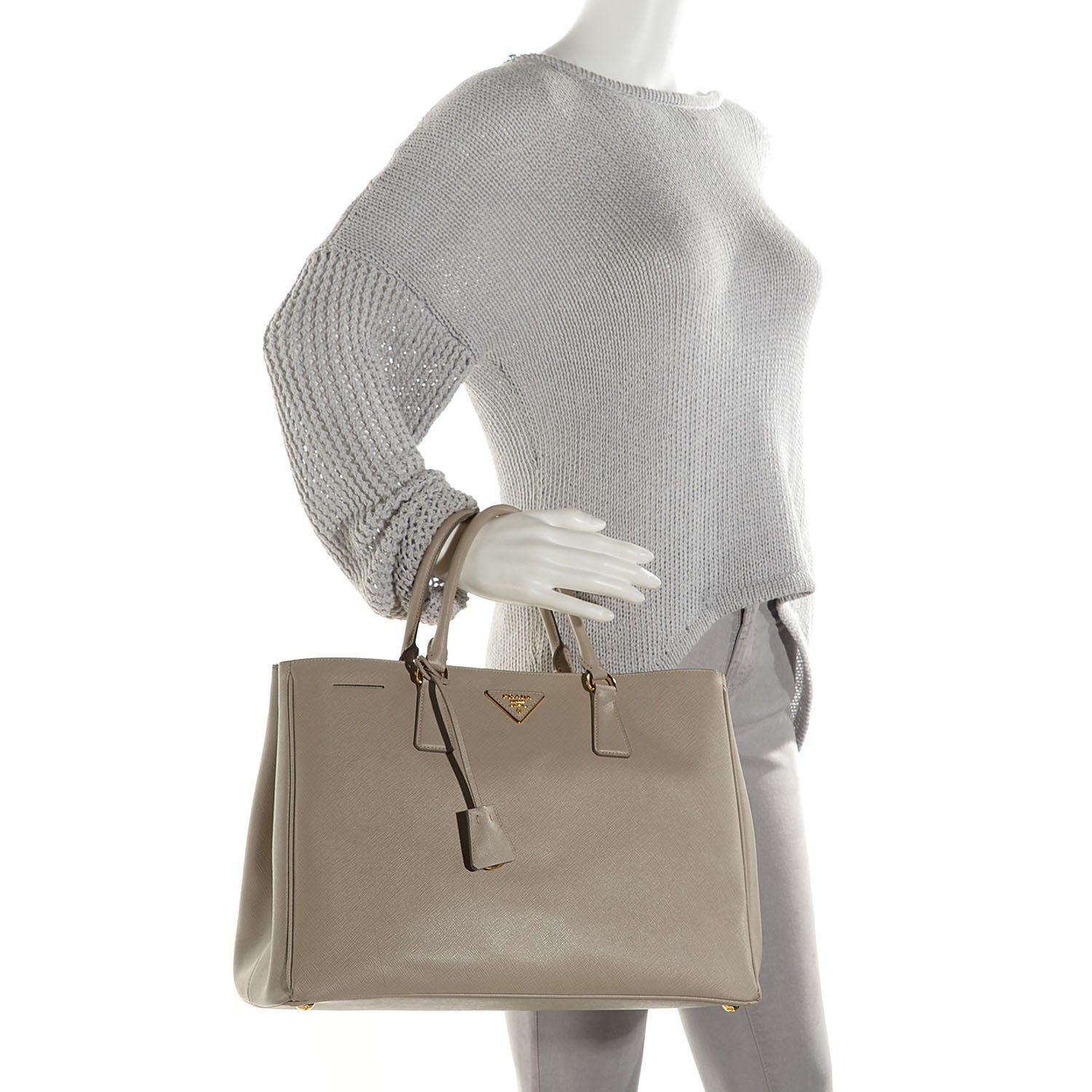 Prada Saffiano Lux Large Tote Pomice 2 of 10