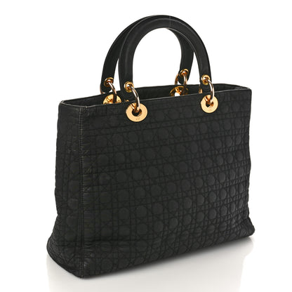 Christian Dior Nylon Cannage Large Lady Dior Black 2 of 10