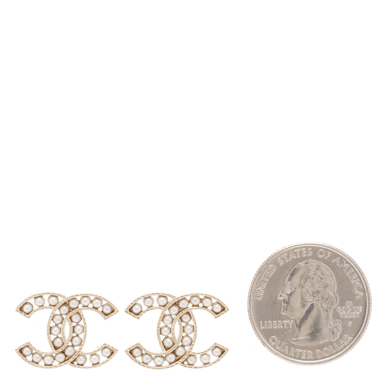 Chanel Pearl CC Earrings Gold 2 of 5