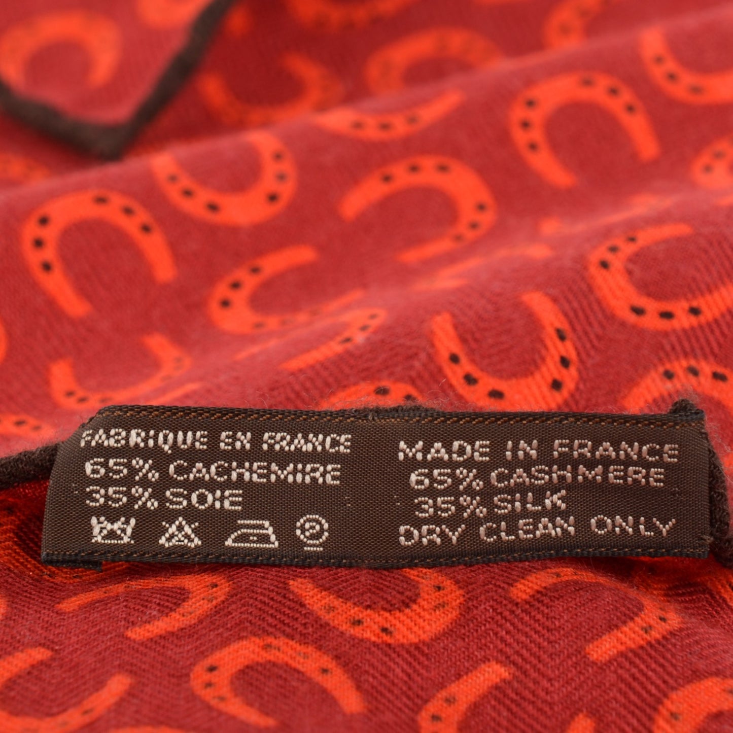 Cashmere Silk A Cheval Sur Mon Carre Shawl 140 Orange