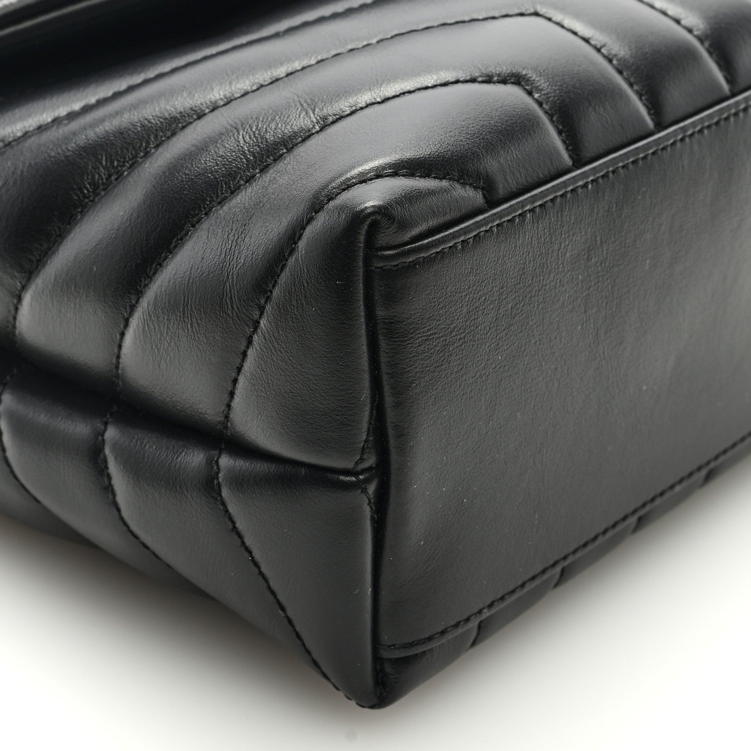 Saint Laurent Calfskin Y Quilted Monogram Small Loulou Chain Satchel Black 7 of 8