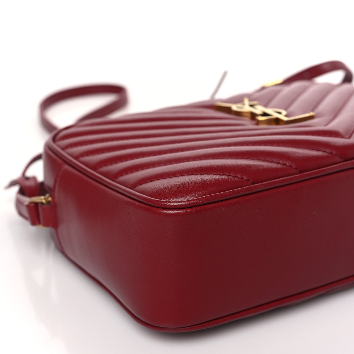 Saint Laurent Calfskin Matelasse Monogram Lou Camera Bag Opyum Red 8 of 9