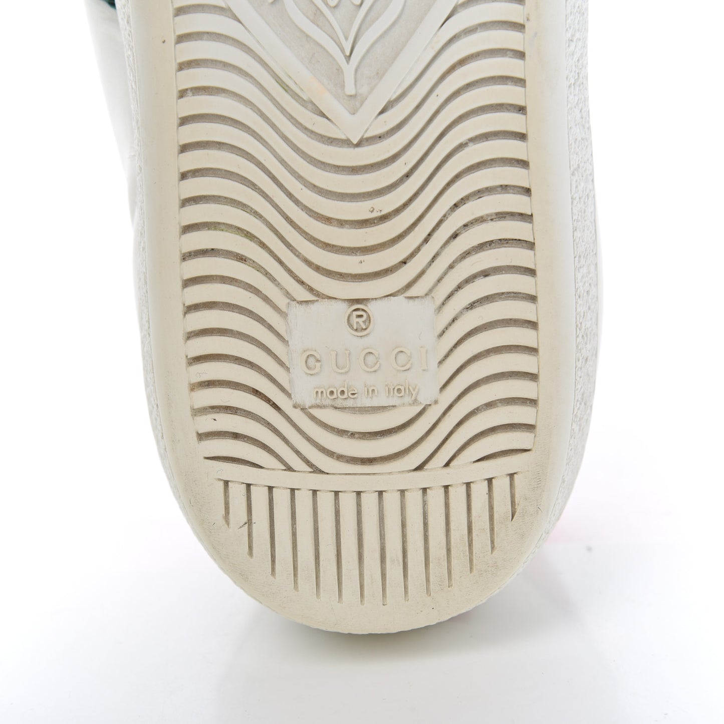 Calfskin Web Bee Embroidered Womens Ace Sneakers 38 White Green