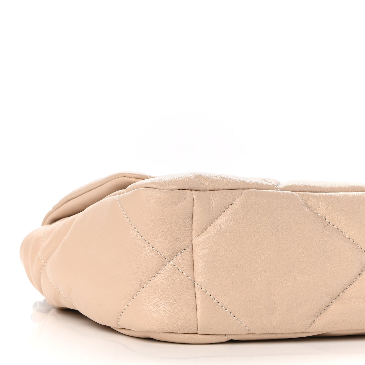 Goatskin Quilted Medium Chanel 19 Flap Light Beige