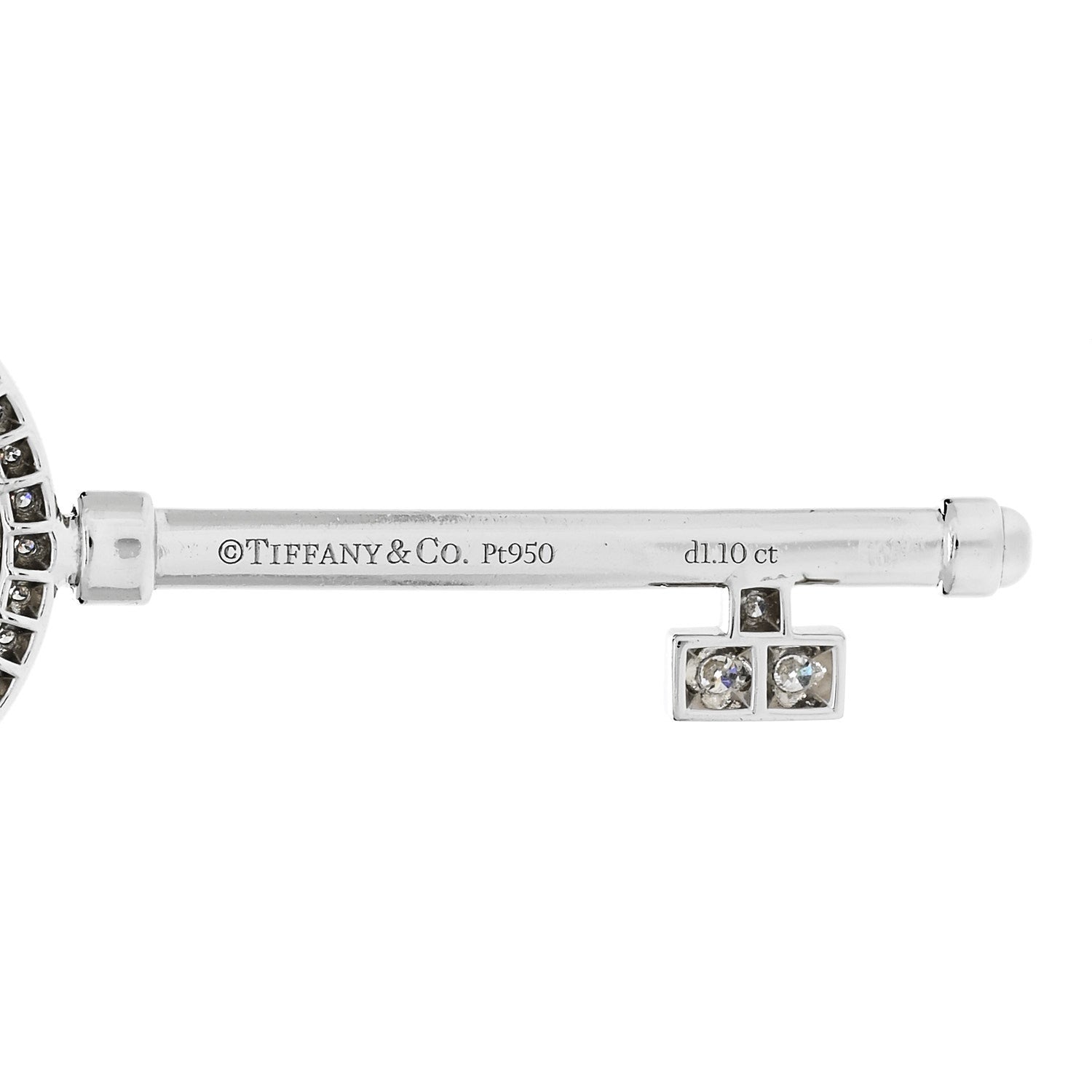 Tiffany Platinum Diamond Victoria Vine Key Pendant 4 of 4