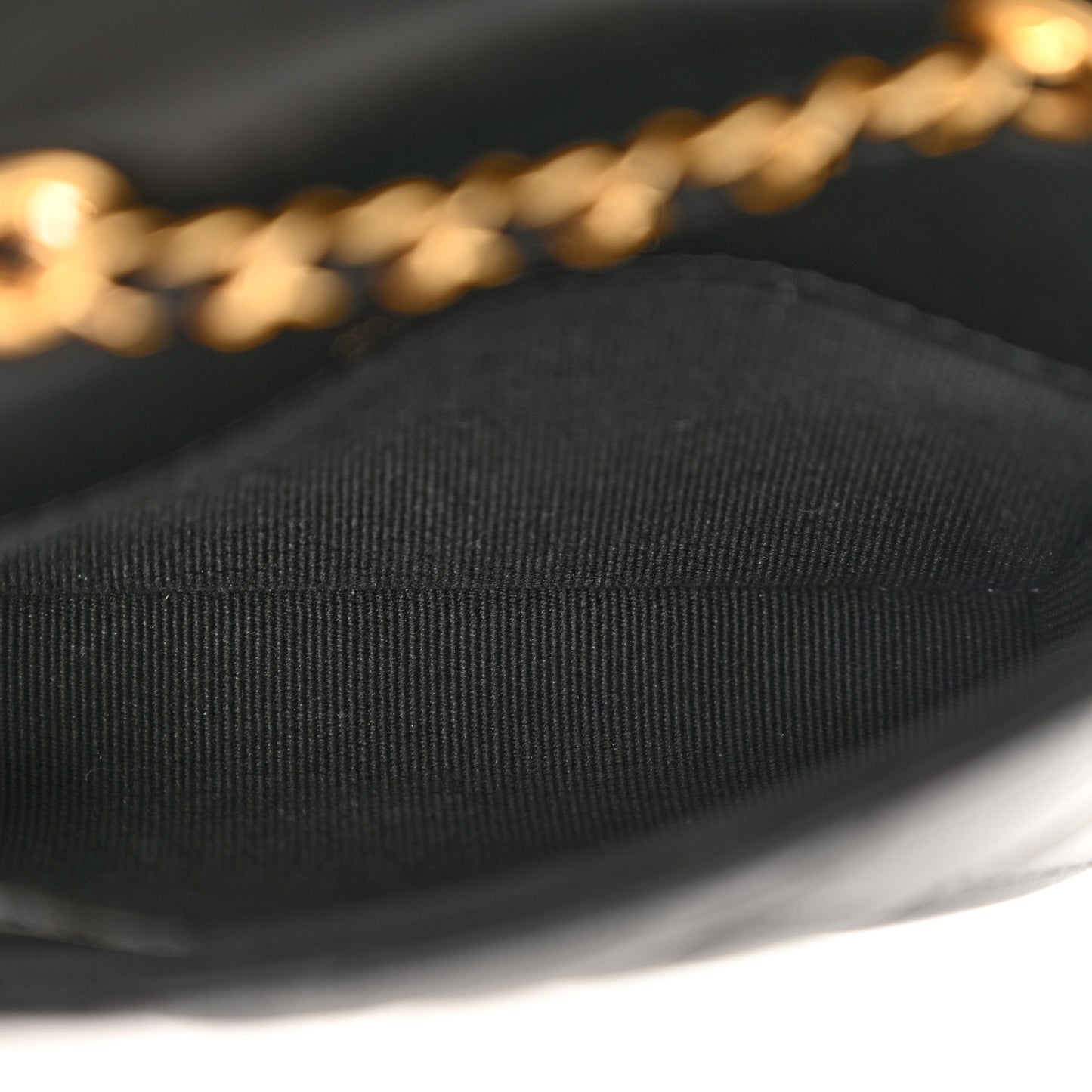 Lambskin Coco Enamel Quilted Mini Chain Belt Bag Black