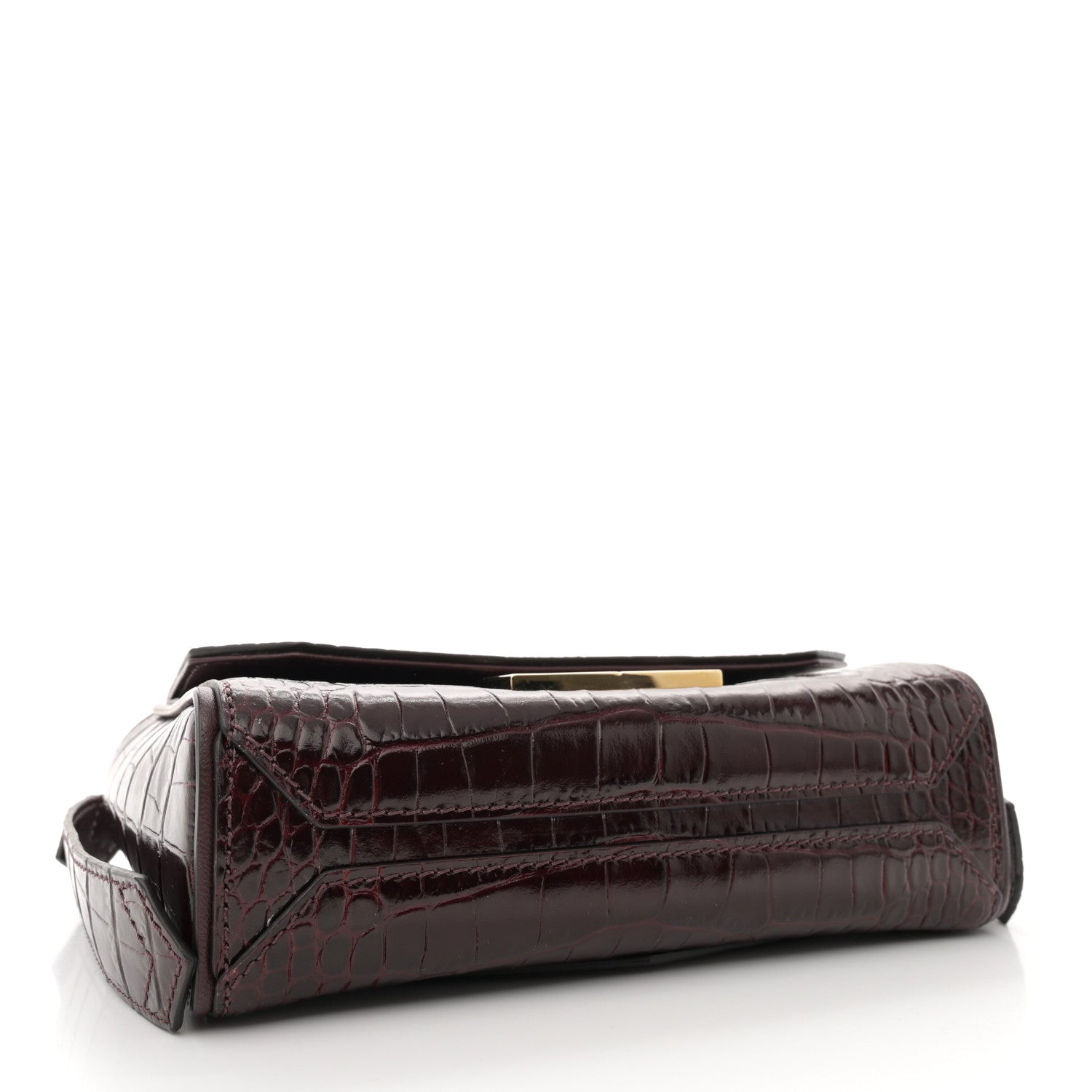 Givenchy Calfskin Crocodile Embossed Eden Mini Top Handle Burgundy 4 of 10